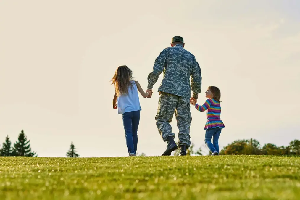 A veteran with family at home