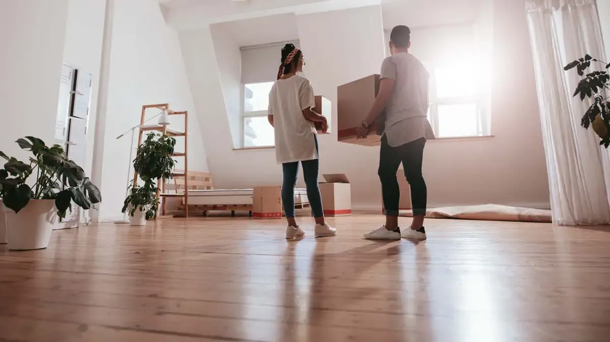 A couple moving into a home they could actually close on
