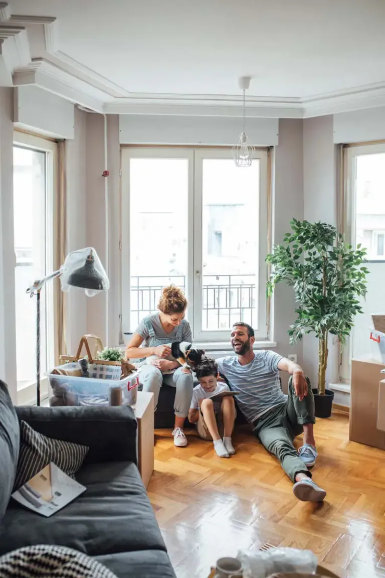 A family staying in a home they intend to keep